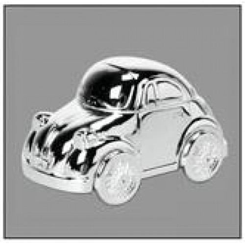Verzilverde (pleet) spaarpot - auto "VW.Kever" - 198
