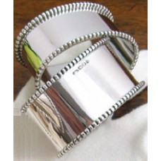 Zilveren servetband - ovaal - parelrand - 60x40x25mm - 27673