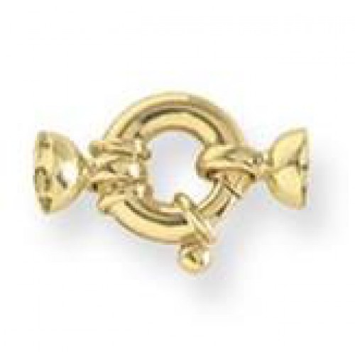 Gouden fournituren - slotje - 14krt.geelgoud - veerring groot - 11x3mm - 32543