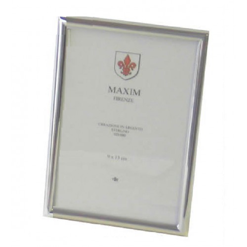 Zilveren fotolijst - 09x13cm - rechthoek - 06mm gladde bolle rand - 35479