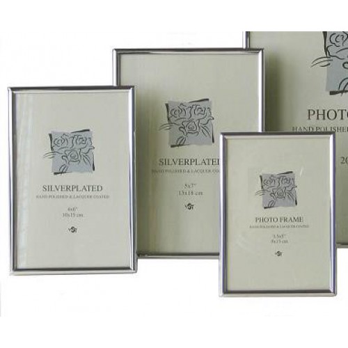 Verzilverde (pleet) fotolijst - 13x18cm - rechthoek - 5mm bolle rand - 35799
