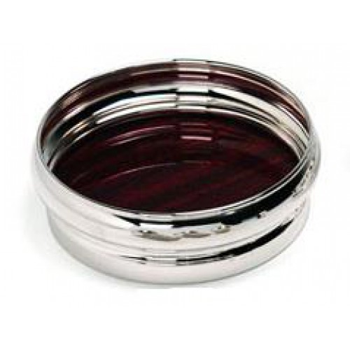 Zilveren flessenbak - 3.5x10.5cm - glad bol model - houten bodem - 38596