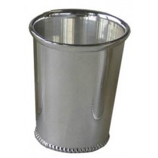 Verzilverde (pleet) kinderbeker - rechtmodel parelrand (zonder oor) - 46383