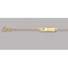 Gouden armband - 14krt.geelgoud - identiteitsplaatje - 13.5/15cm - 46742