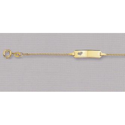 Gouden armband - 14krt.geelgoud - identiteitsplaatje - 13.5/15cm - 46742