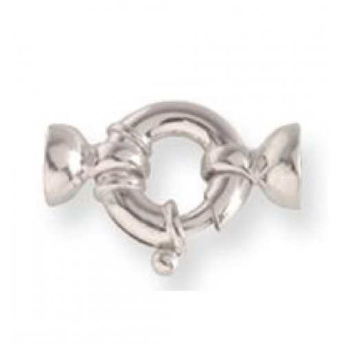 Zilveren fournituren - slotje veerring fantasie - 18x5mm - dik/versterkt met eindstukken - 47969