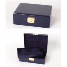 Juwelenkist - Britta - blauw kunstleder - 195x140x70mm jubileum - 49109