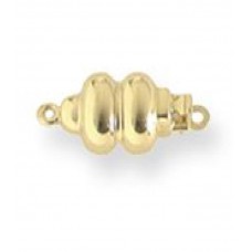 Gouden slot - 14krt.geelgoud - ton fantasie 7x12mm - 2bol/poly - 50118