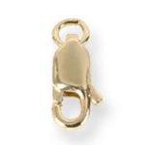 Gouden fournituren - slotje - 14krt.geelgoud - karabijnhaak 10x04mm - plat met parallel oog - 50126