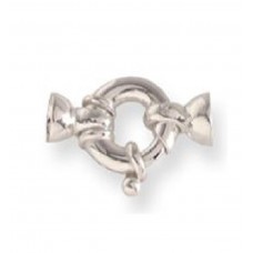 Zilveren fournituren - slotje veerring fantasie - 13mm - 3.6mm dik - versterkt met eindstukken - 52472