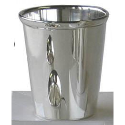 Verzilverde (pleet) kinderbeker - rechtmodel glad (zonder oor) - 7.5cm - 56799