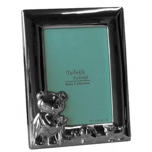 Verzilverde (pleet) fotolijst - 08x12cm - rechthoek 24mm beer - 57661