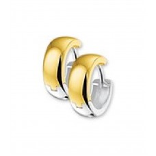 Gouden oorringen - 14krt.bicolour - klapcreolen - 12.5/04mm strak/bol - 58048