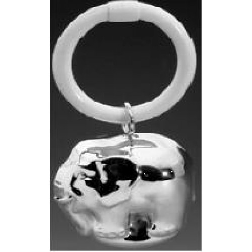 Verzilverde (pleet) rammelaar - Olifant aan ring - 61405