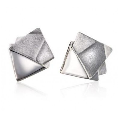 Zilveren oorknoppen - Lapponia - Origami 84 (Zoltan Popovits) - 61457