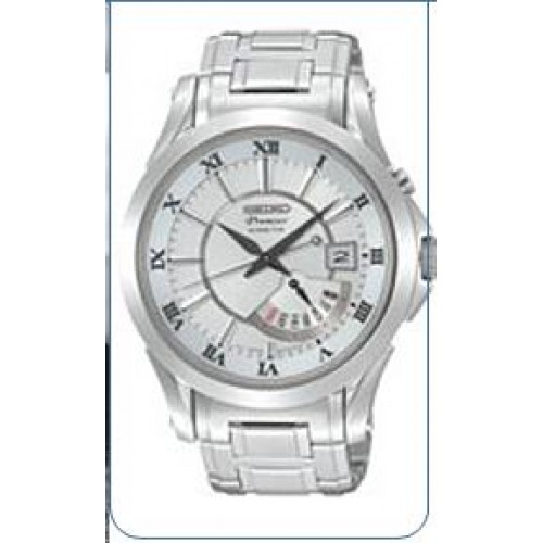 Stalen herenhorloge - Seiko Premier Kinetic - metalen band - 62576