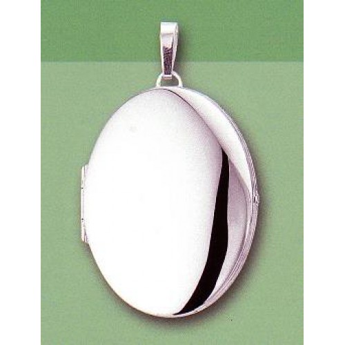 Zilveren medaillon - ovaal - 28x37mm - poly - 63765